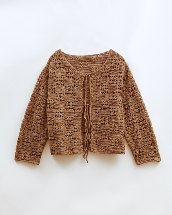 Rejina Pyo Caro Cardigan Organic Cotton Chestnut