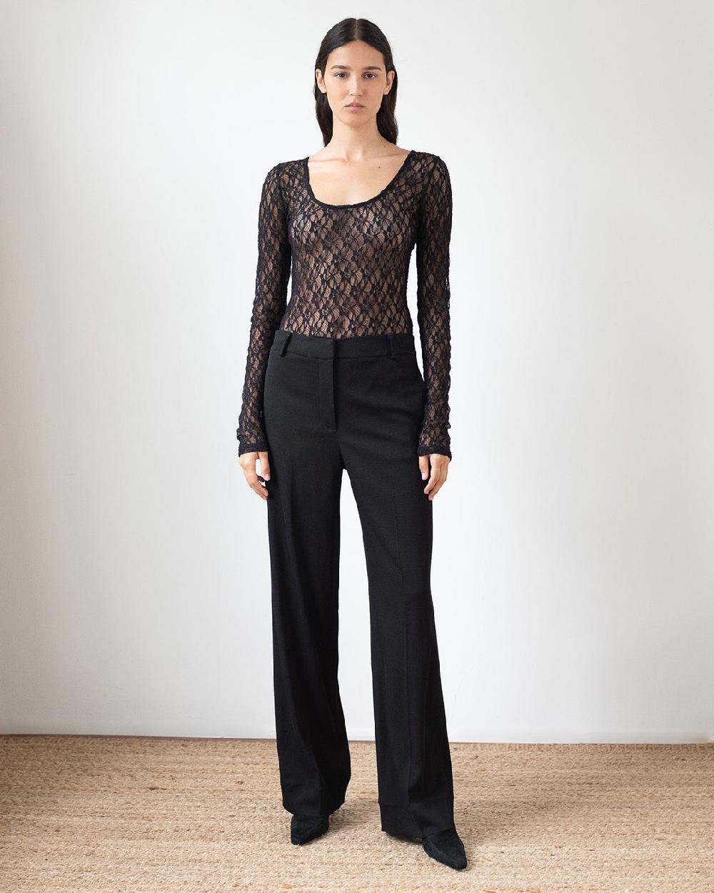 rejina pyo Cathy Trouser Crepe Twill Viscose Black
