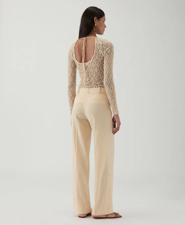 Rejina Pyo Cathy Trouser Wool Blend Suiting Butter