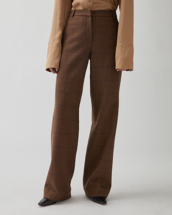 Rejina Pyo Cathy Trousers Wool Check Brown