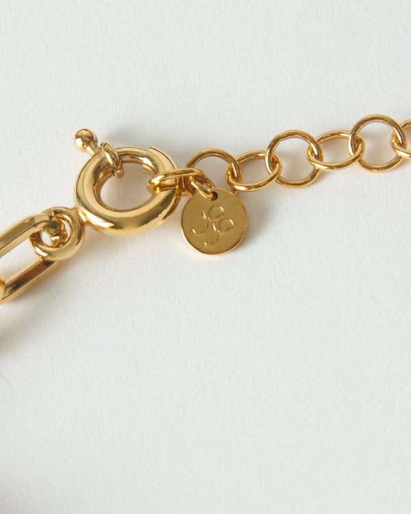 Rejina Pyo Chain Choker Glass Pearl Gold