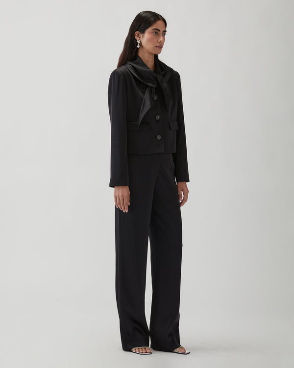 Rejina Pyo Cleo Jacket Duchesse Satin Black