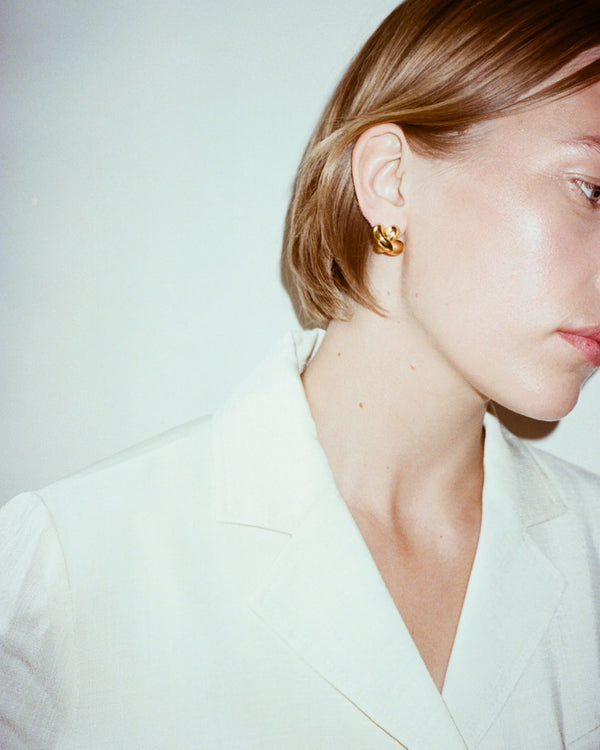 Rejina Pyo Cross Earrings Gold Plated