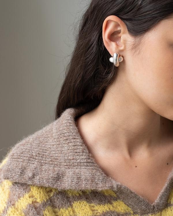 Rejina Pyo Cross Earrings Silver Plated