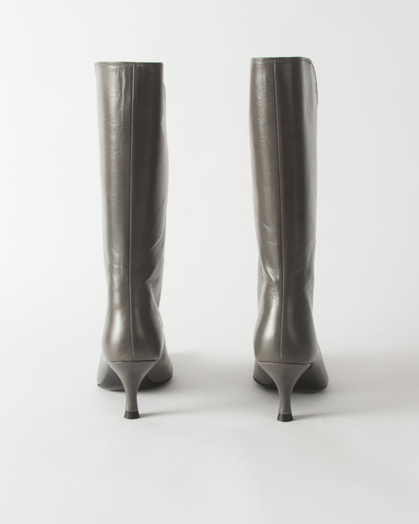Rejina Pyo Curved Boot Leather Ematite