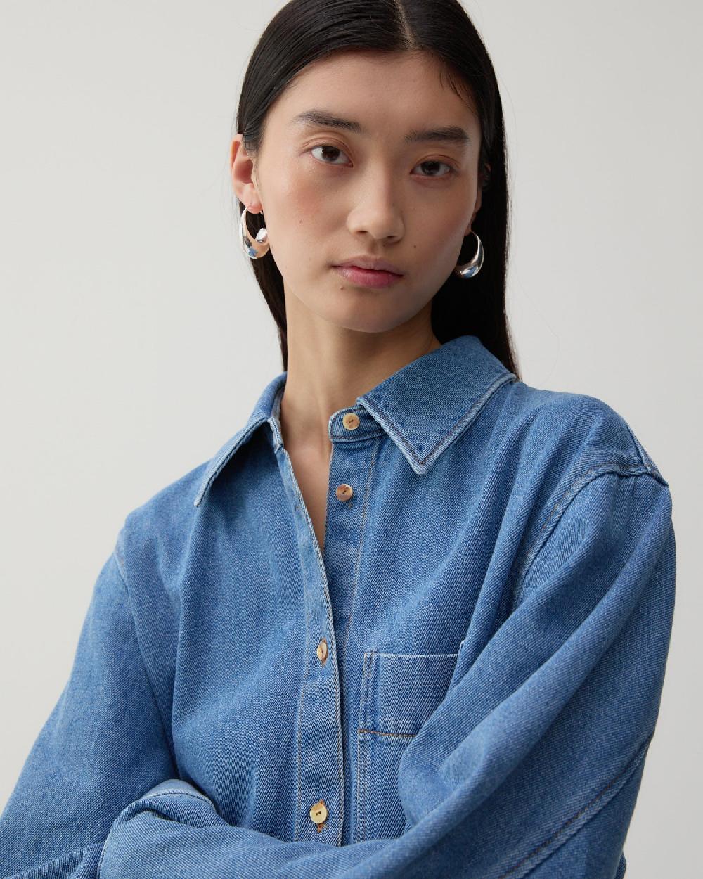 rejina pyo Curved Hoops Silver Plated