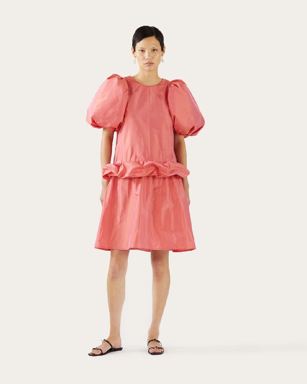 rejina pyo Daisy Dress Silk Taffeta Coral