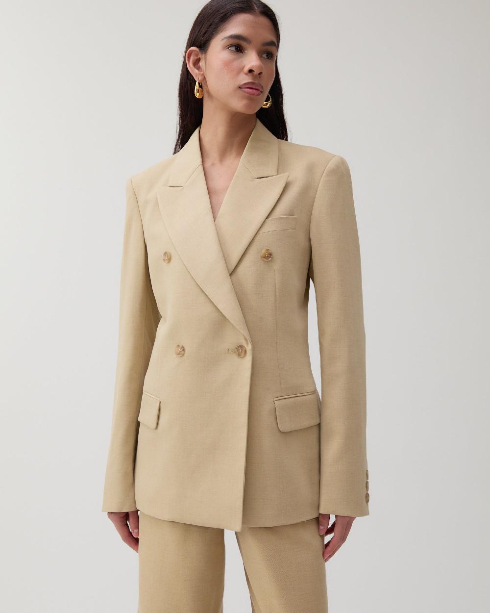 rejina pyo Dana Blazer Tencel Blend Suiting Beige