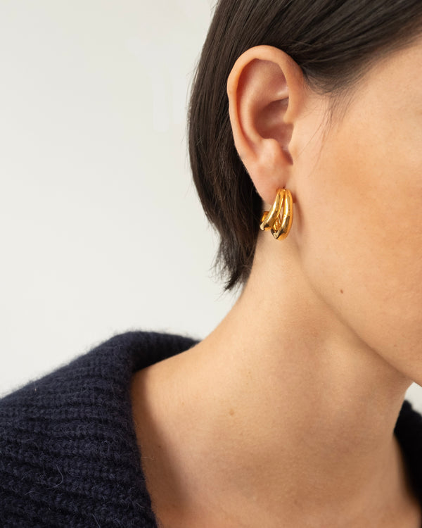 Rejina Pyo Double Hoops Gold Plated