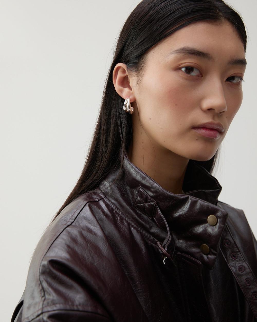 rejina pyo Double Hoops Silver Plated