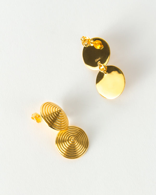 Rejina Pyo Double Spin Earrings Gold Plated
