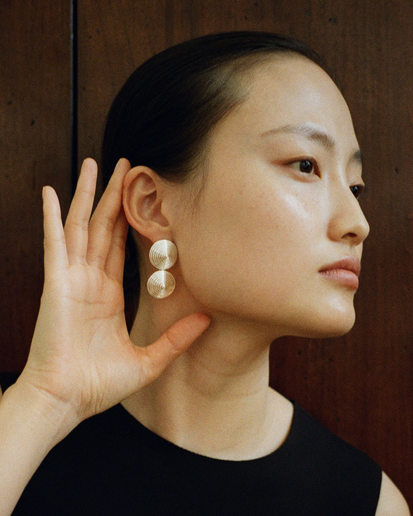 Rejina Pyo Double Spin Earrings Silver Plated