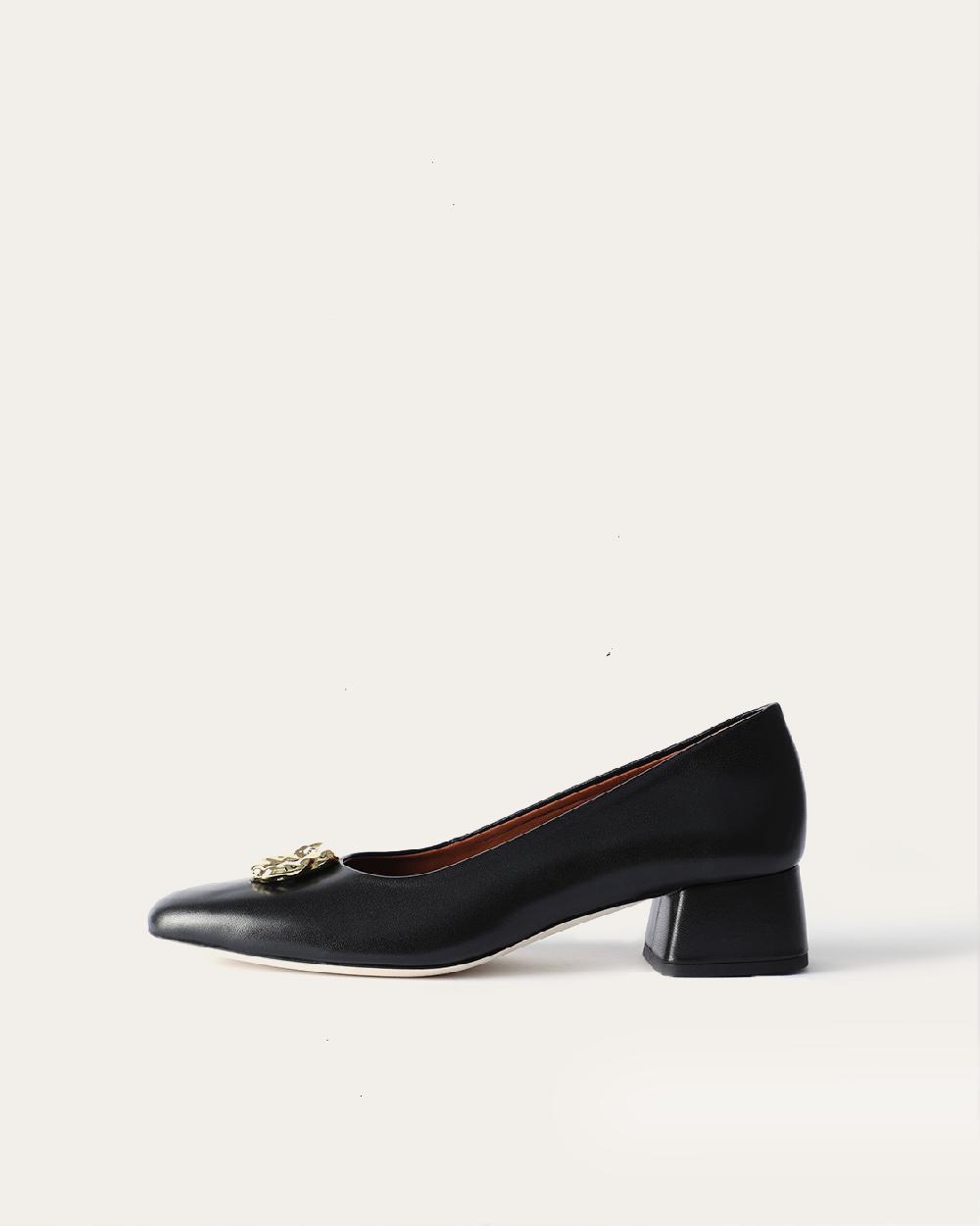 rejina pyo Doughnut Pumps Leather Nappa Black