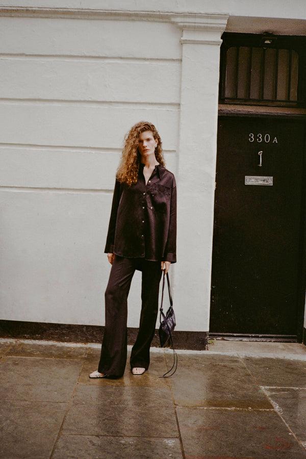 Rejina Pyo Ellis Shirt Duchesse Satin Black