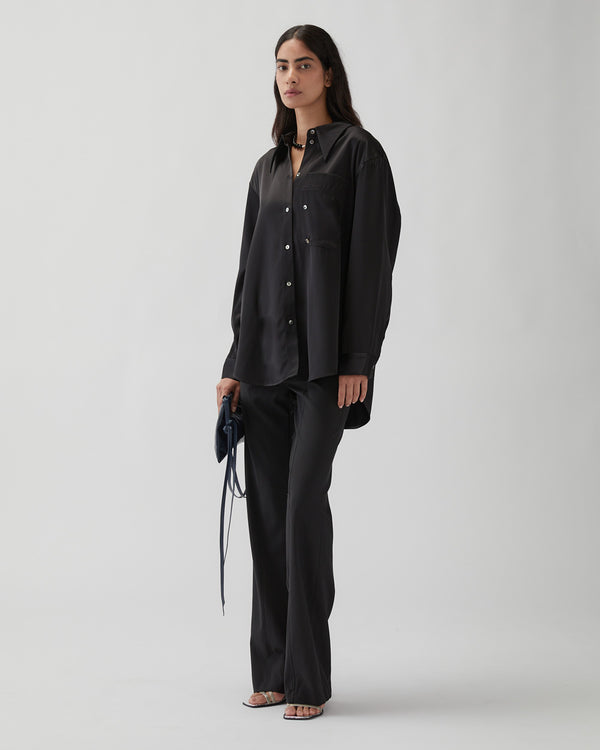 Rejina Pyo Ellis Shirt Duchesse Satin Black