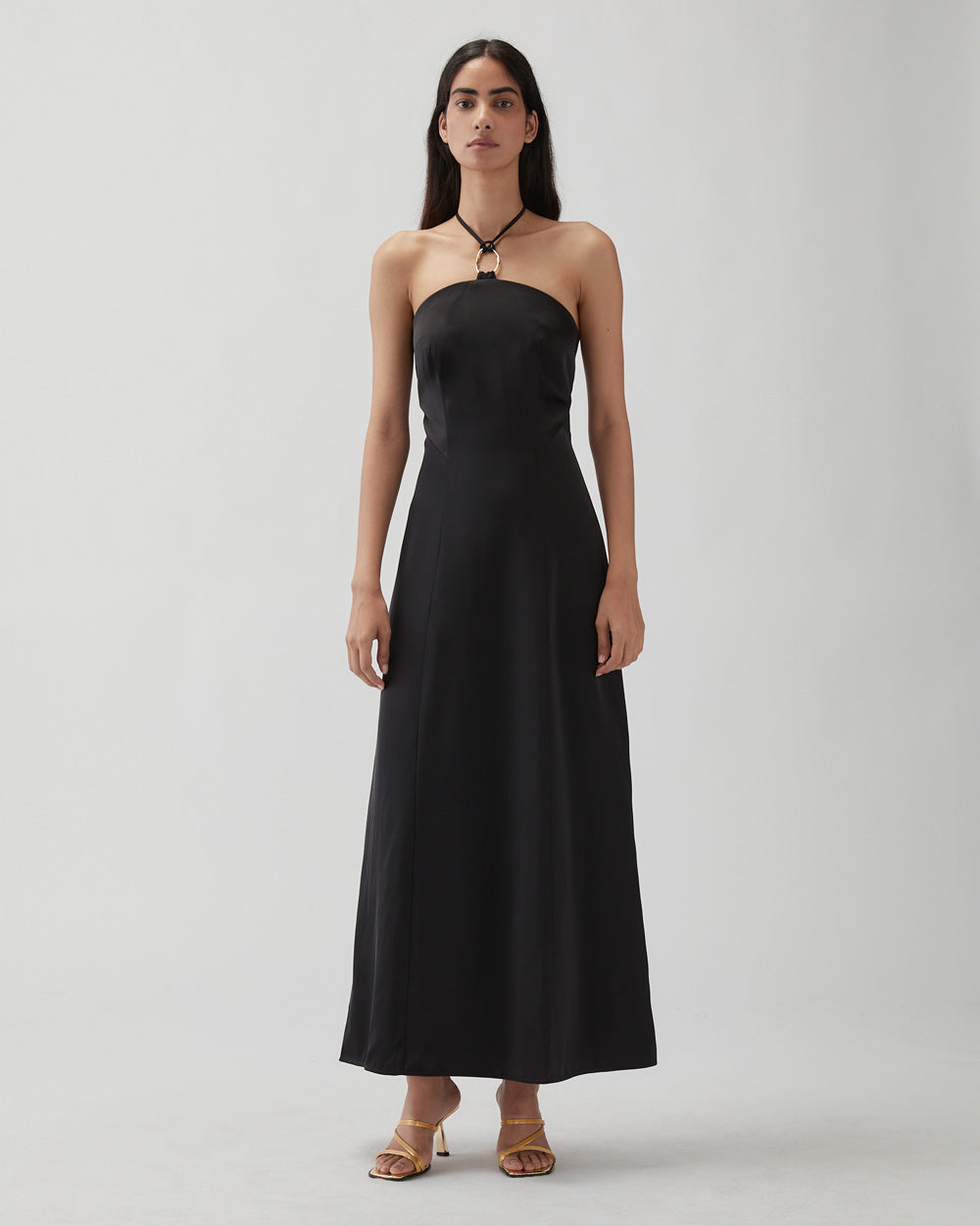 rejina pyo Ellison Dress Duchesse Satin Black