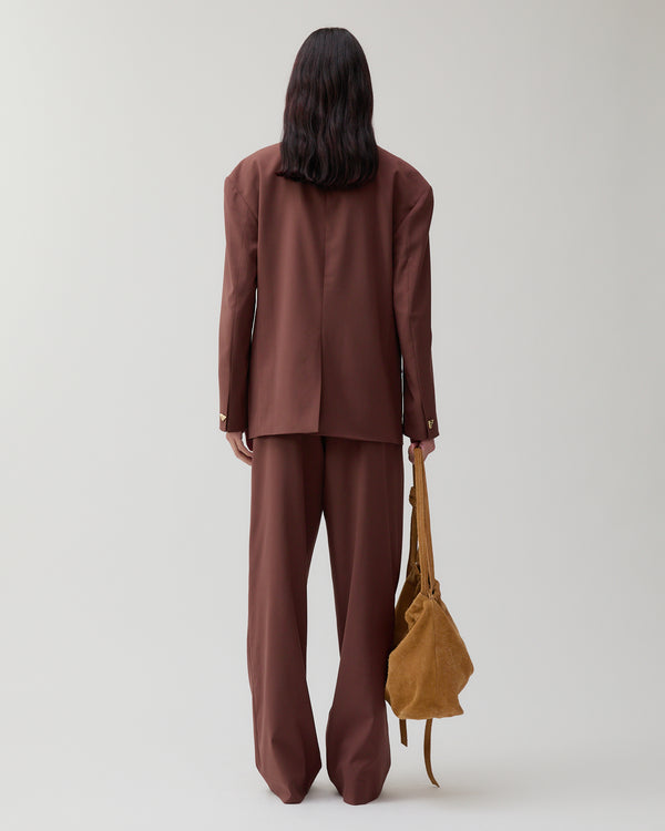 Rejina Pyo Enzo Blazer Wool Blend Brown