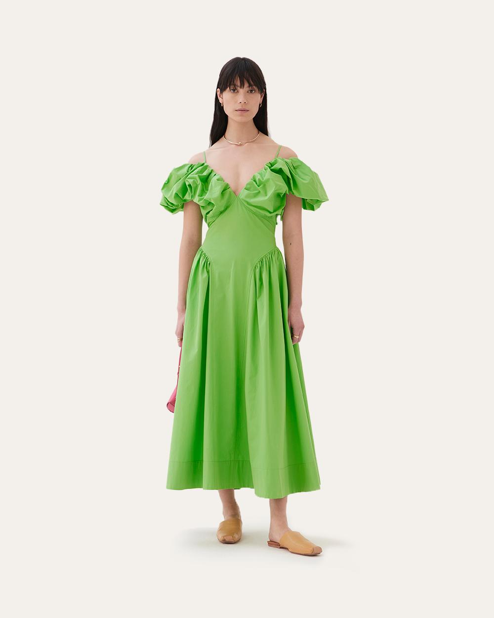 rejina pyo Erin Dress Organic Cotton Lime