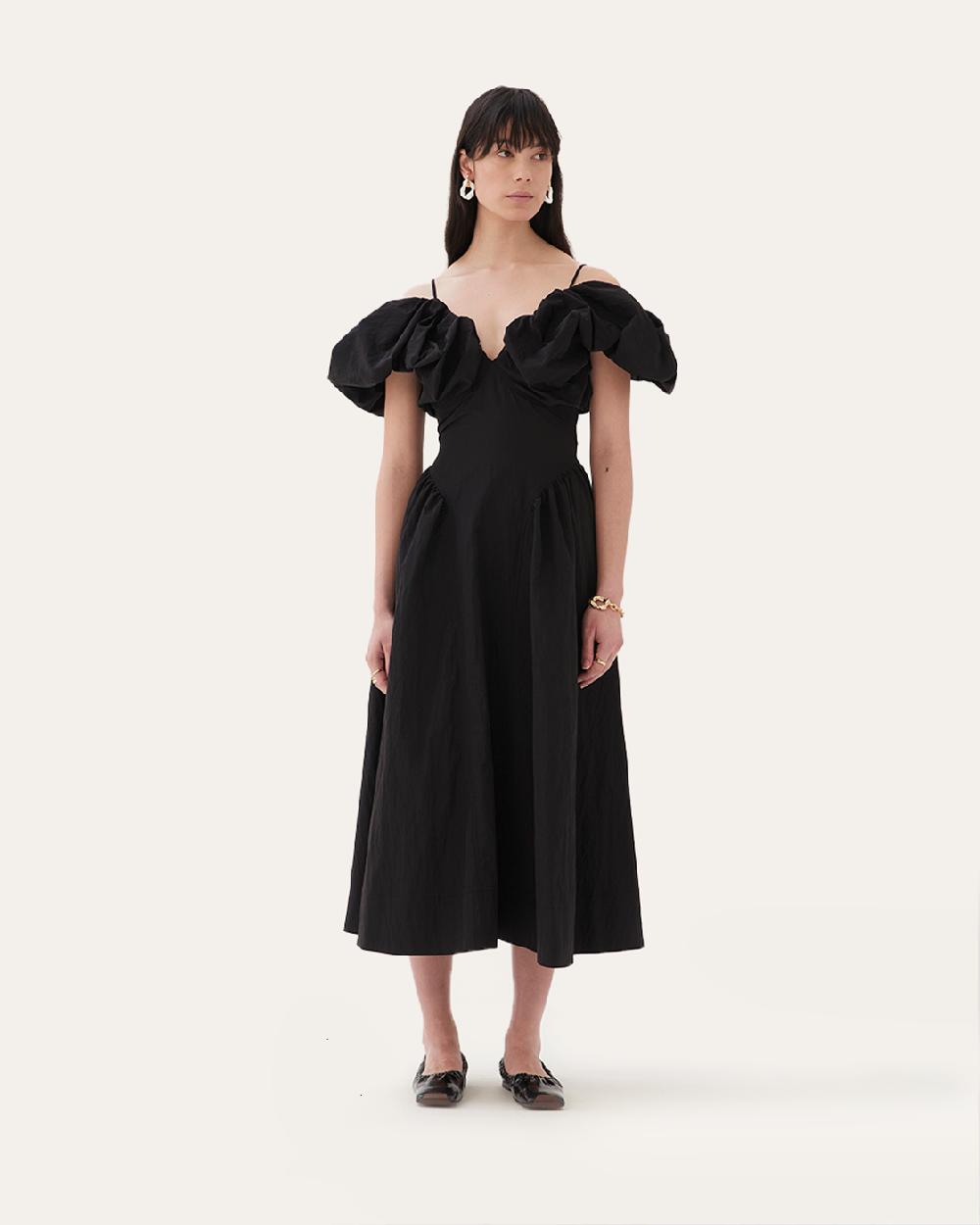 rejina pyo Erin Dress Taffeta Black
