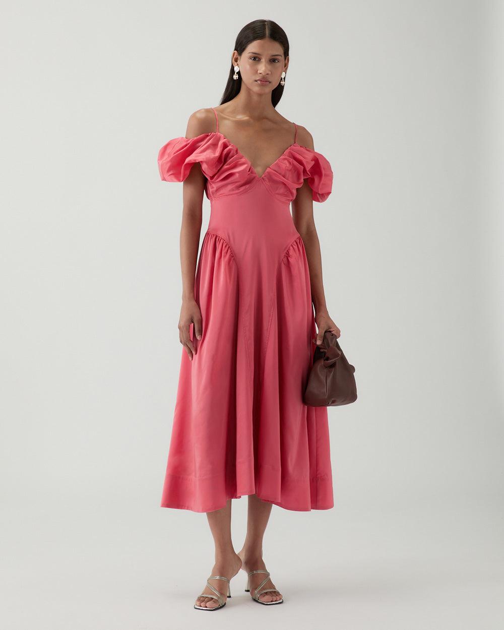 rejina pyo Erin Dress Viscose Blend Taffeta Pink