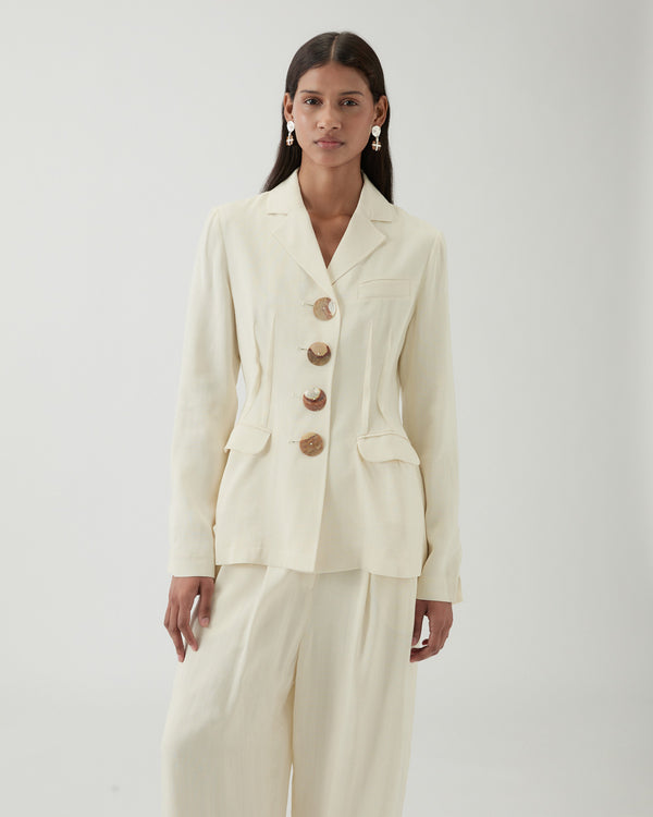Rejina Pyo Etta Jacket Viscose Off-White