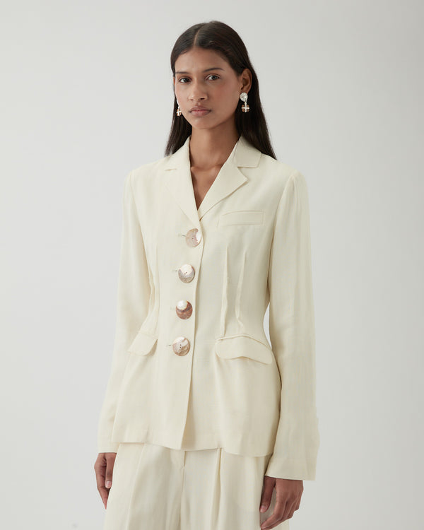 Rejina Pyo Etta Jacket Viscose Off-White