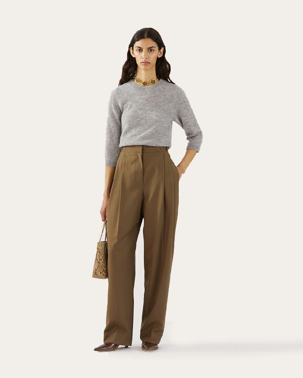 rejina pyo Eunah Trousers Wool Blend Olive
