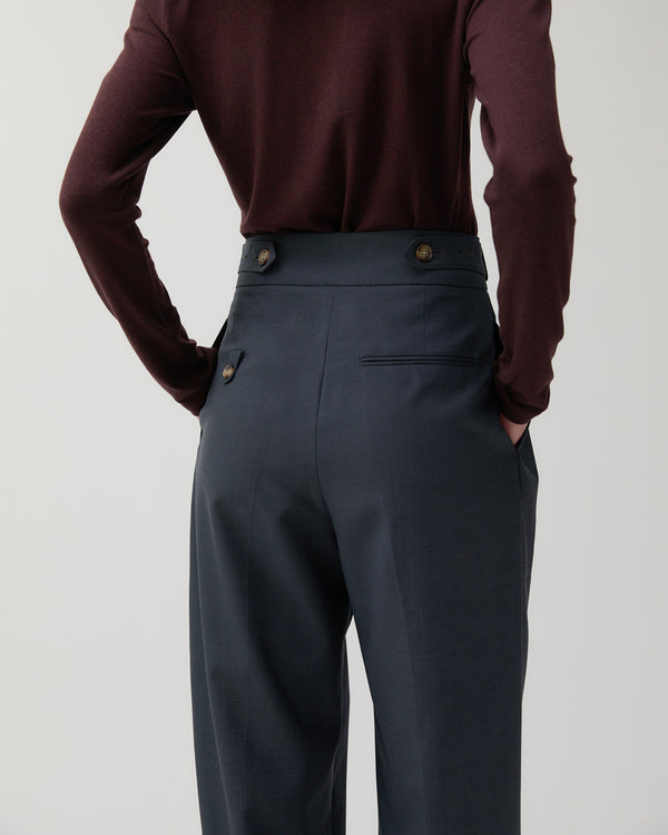 Rejina Pyo Eunah Trousers Wool Blend Suiting Slate