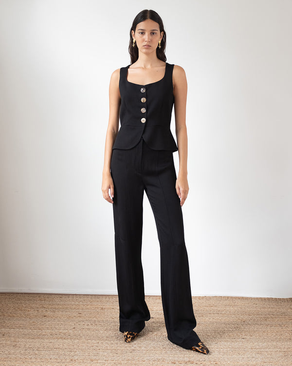 Rejina Pyo Eunice Vest Crepe Twill Viscose Black