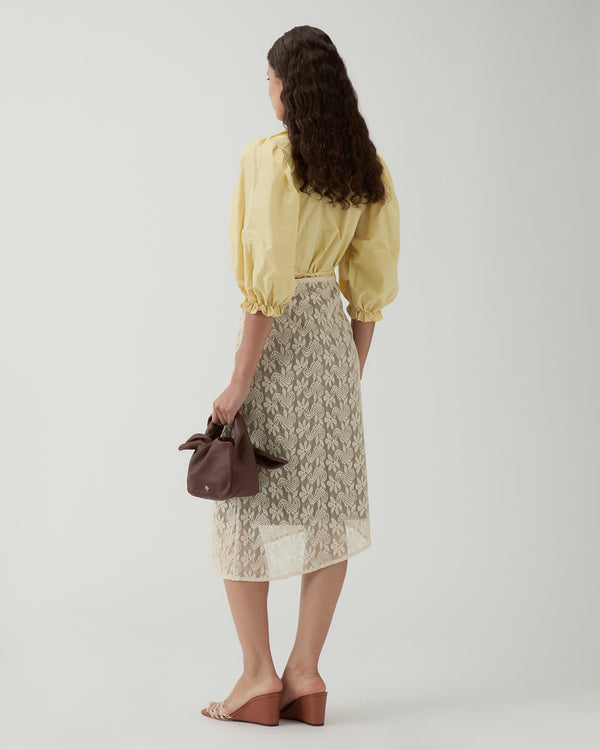 Rejina Pyo Eva Skirt Floral Lace Cream