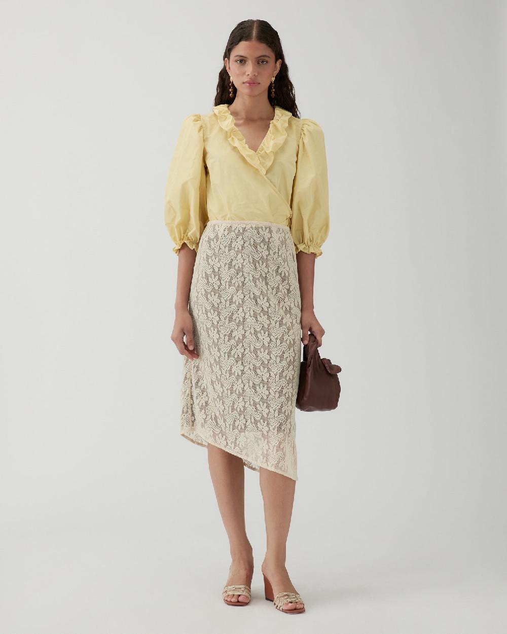 rejina pyo Eva Skirt Floral Lace Cream