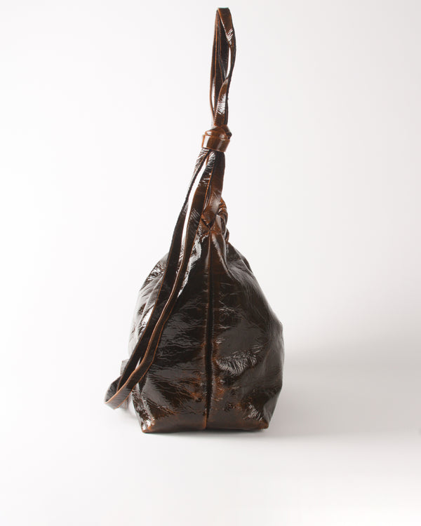 Rejina Pyo Felix Tote Italian Wool Laminated Brown