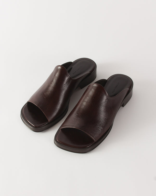 Rejina Pyo Flat Mule Leather Brown