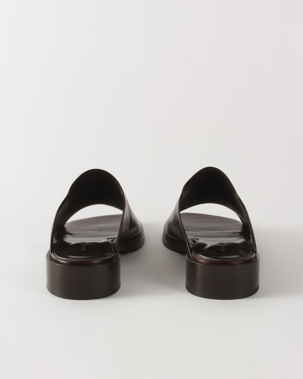 Rejina Pyo Flat Mule Leather Brown