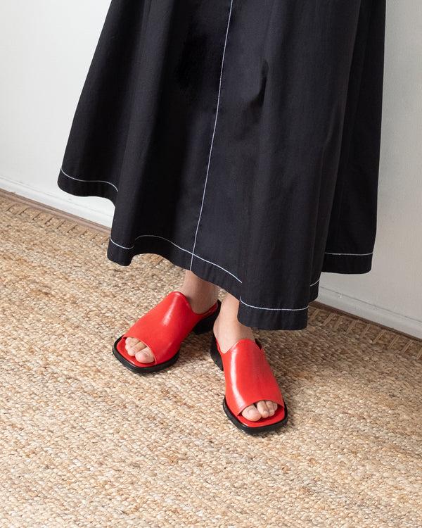 Rejina Pyo Flat Mule Leather Rosso