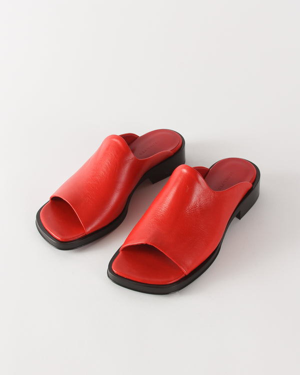 Rejina Pyo Flat Mule Leather Rosso