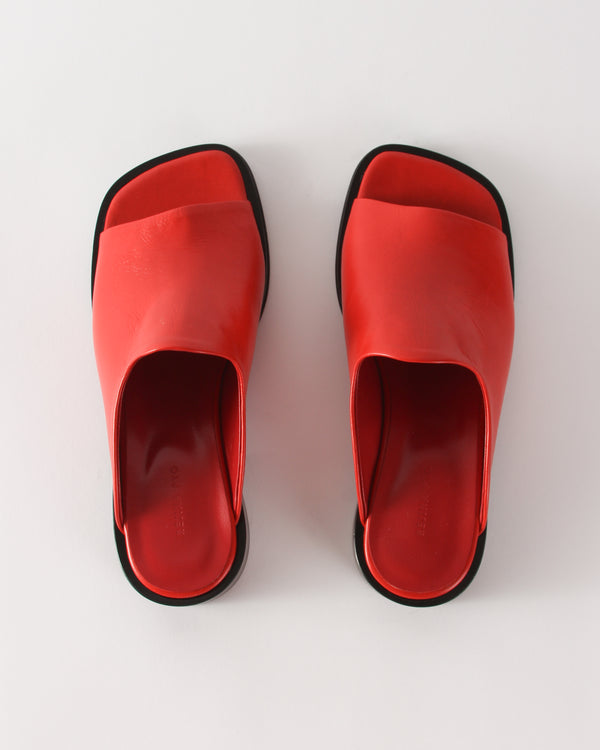 Rejina Pyo Flat Mule Leather Rosso