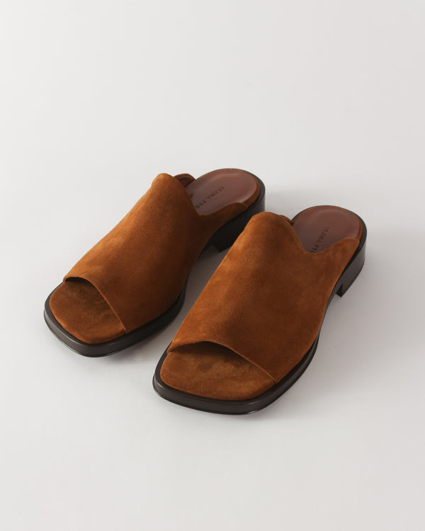 Rejina Pyo Flat Mule Suede Tan