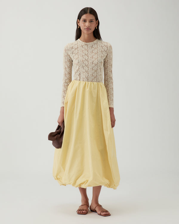 Rejina Pyo Flora Skirt Taffeta Yellow