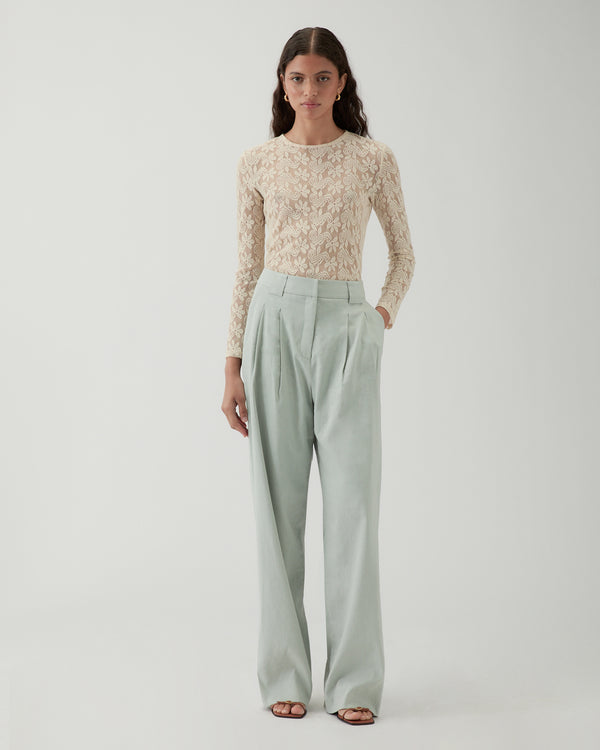 Rejina Pyo Freya Trousers Viscose Linen Blend Blue