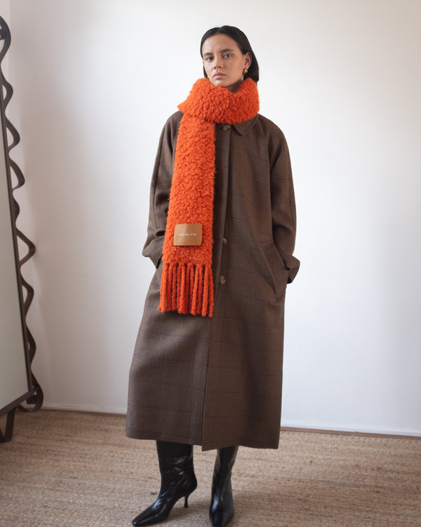 Rejina Pyo Fringe Scarf Bouclé Alpaca Orange