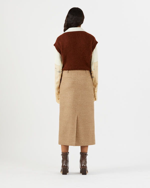 Rejina Pyo Ines Skirt Alpaca Wool Blend Speckle