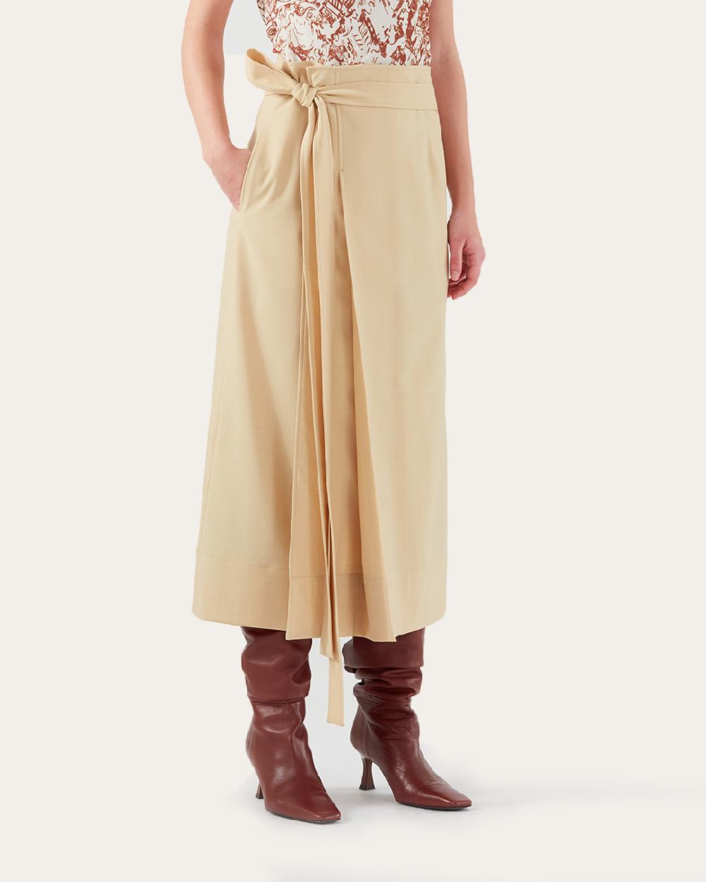 rejina pyo Isra Skirt Wool Blend Shortbread