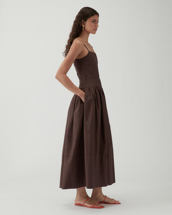 Rejina Pyo Issy Dress Cotton Brown