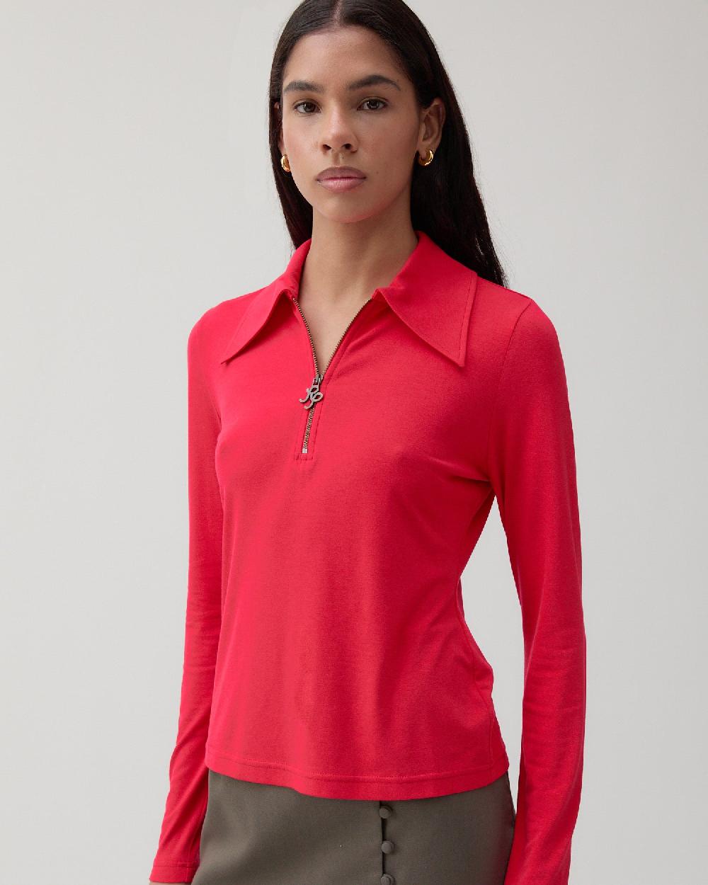 rejina pyo Jasmine Top Jersey Red