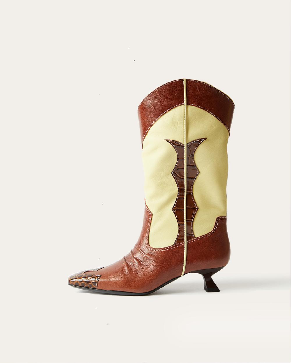 rejina pyo Jessie Boots Leather Butter Yellow