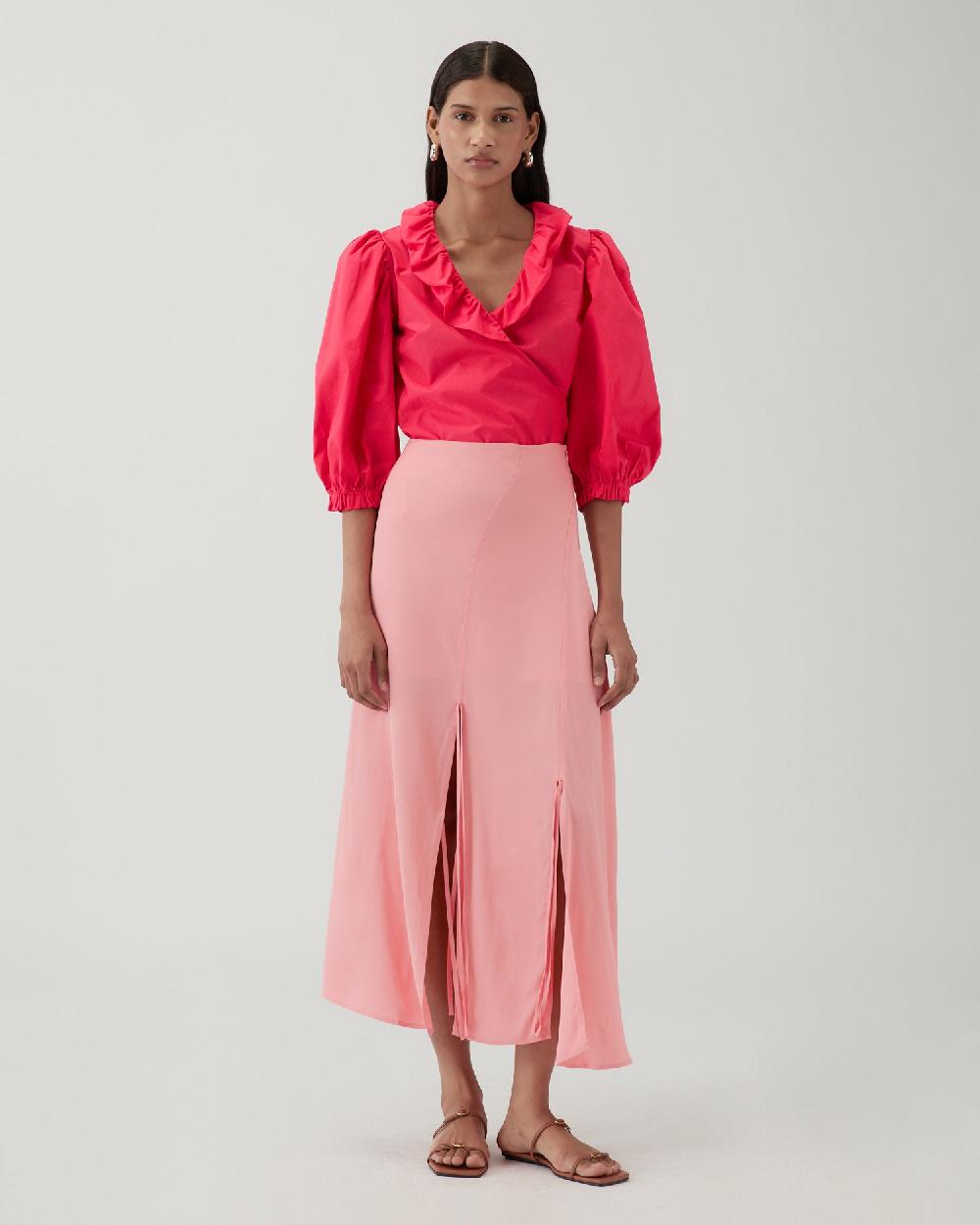 rejina pyo Joey Skirt Crepe Viscose Pink