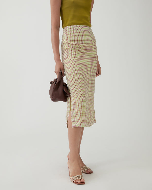 Rejina Pyo Justine Skirt Check Green