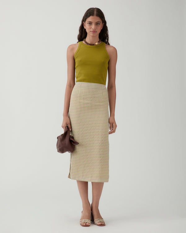 Rejina Pyo Justine Skirt Check Green