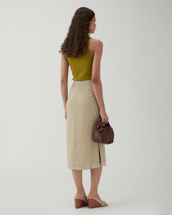 Rejina Pyo Justine Skirt Check Green